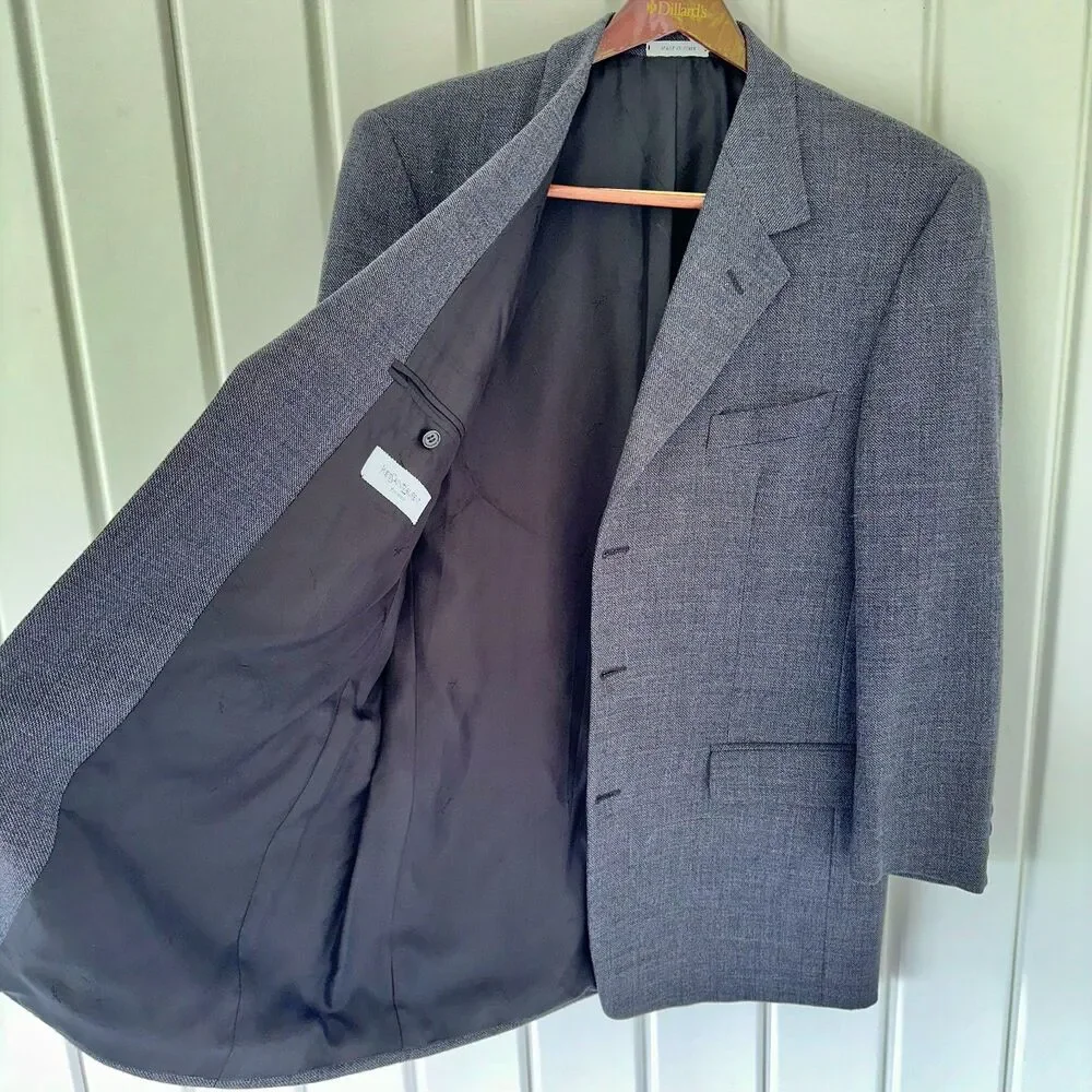 Yves Saint Laurent Italian-made Worsted Wool Grey Suit for Dillards Tailored